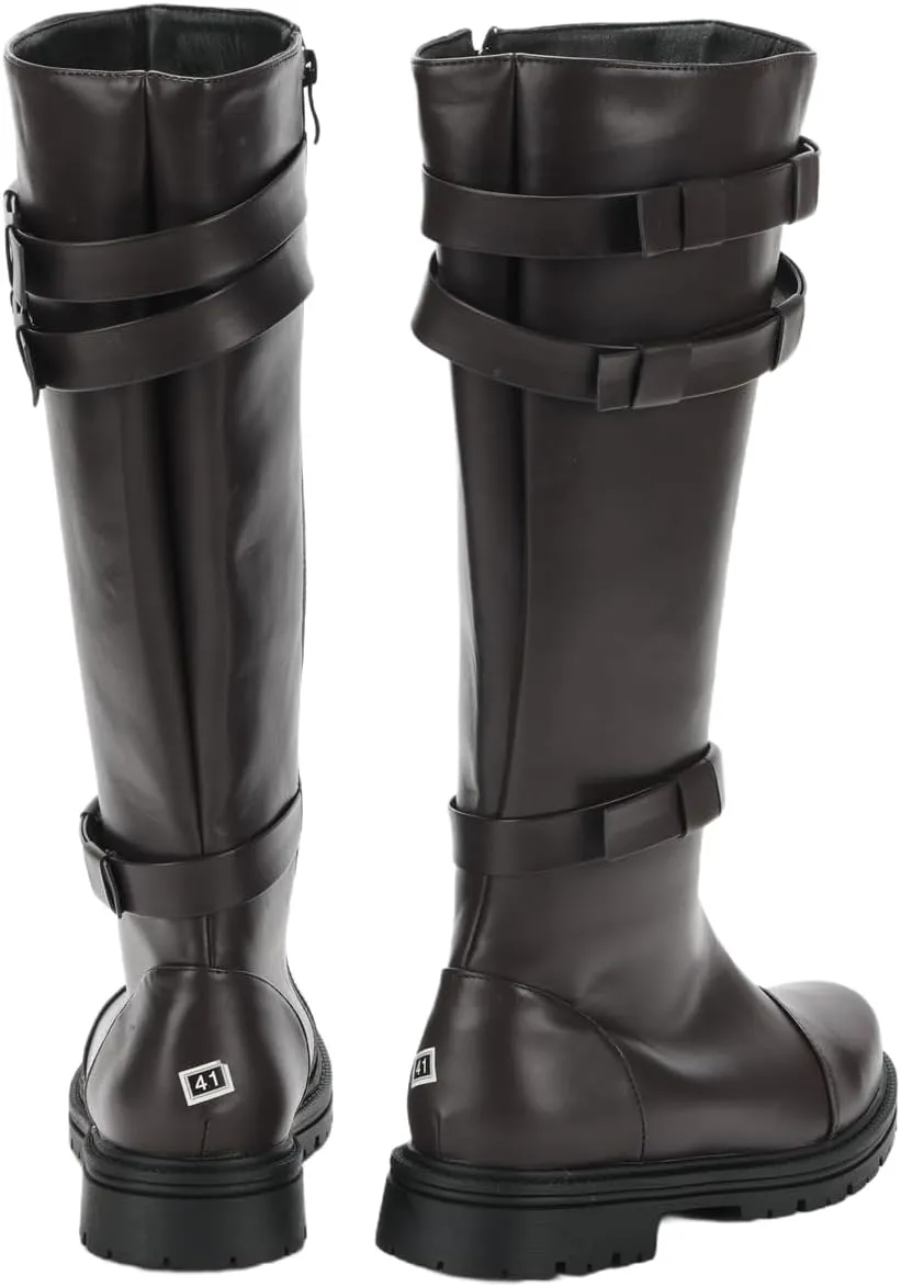 Mens Tall Boots Renaissance Vintage Pirate Boots Medieval Cosplay Halloween Viking Riding Shoes