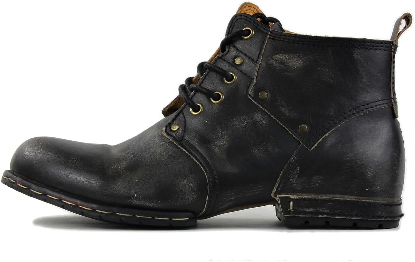 Men's Vintage Brown Chukka Boots Lace-up Motorcycle Casual Leather Dress Ankle Boot for Men Fashion CD-6015-2-Vintage Brown