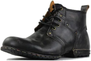 Men's Vintage Brown Chukka Boots Lace-up Motorcycle Casual Leather Dress Ankle Boot for Men Fashion CD-6015-2-Vintage Brown