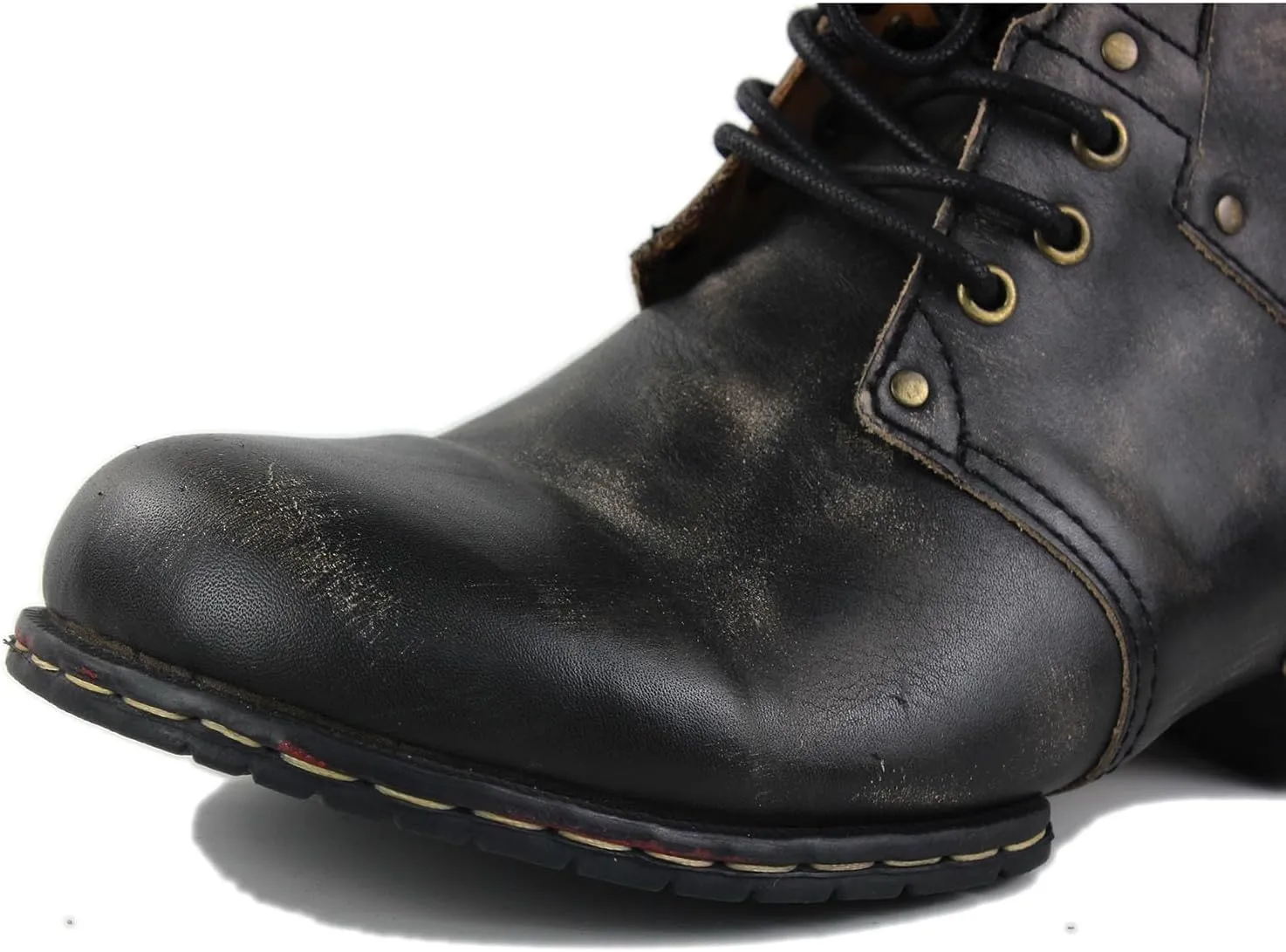 Men's Vintage Brown Chukka Boots Lace-up Motorcycle Casual Leather Dress Ankle Boot for Men Fashion CD-6015-2-Vintage Brown