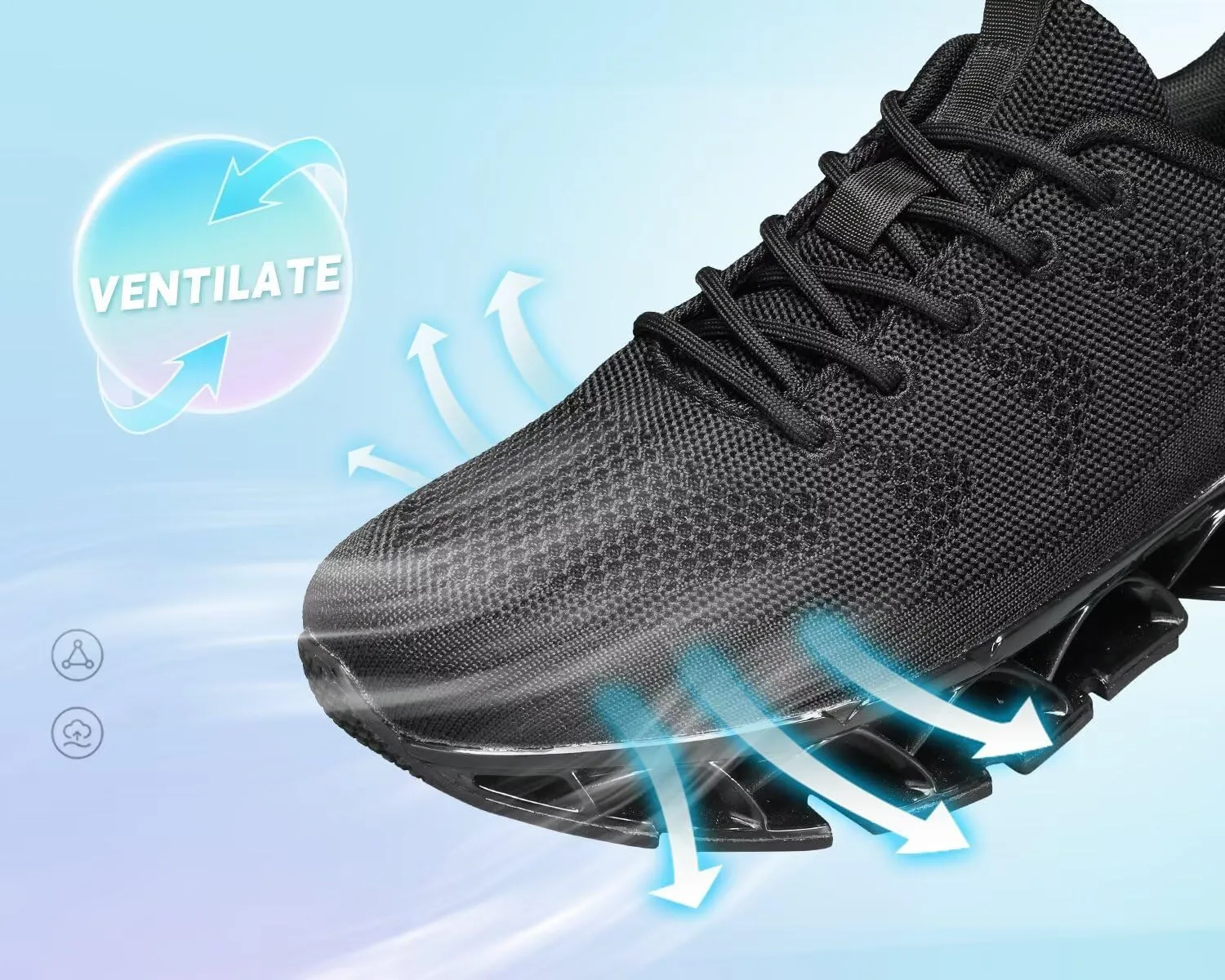 Mens Walking Shoes Blade Non Slip Fashion Sneakers Breathable Mesh Soft Sole Casual Athletic Running Sport Shoes