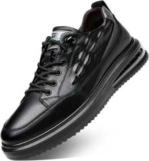 Men's Waterproof Anti Slip Crocodile Pattern Fashion Sneakers Outdoor Casual Sport Shoes Height Lifting Soft Sole Comfort Air Cushion Low Top Lace Up Dress Work Shoes for Men