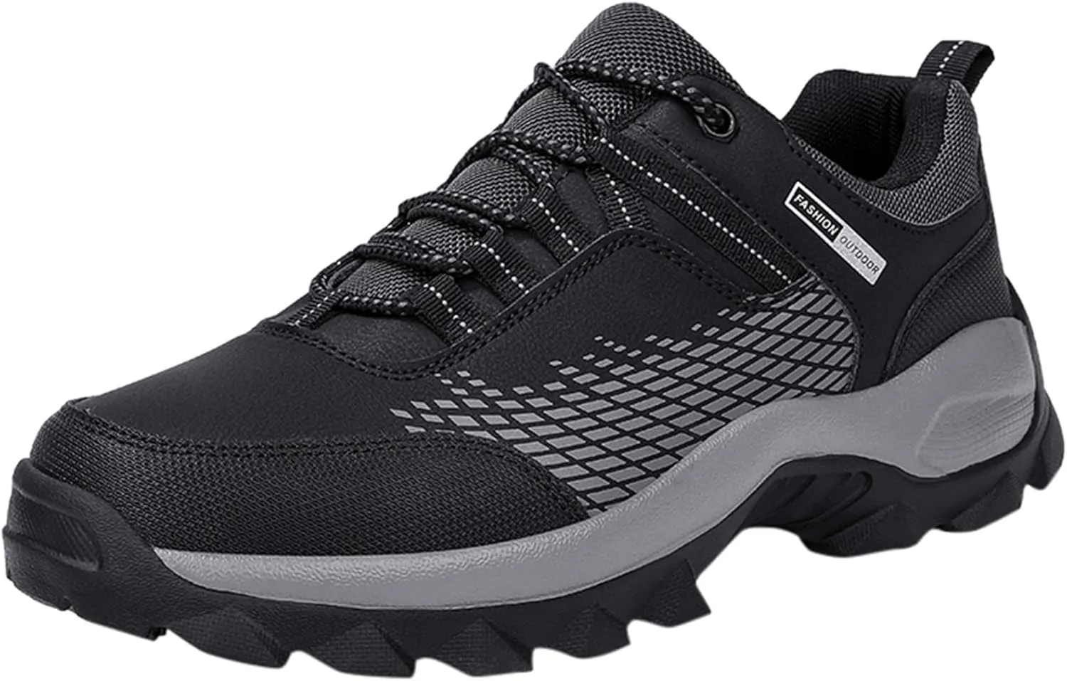 Men's Waterproof Hiking Shoes Breathable Non-Slip Sneakers Hike Trekking Trails Work Shoe Lightweight Low Top for Outdoor Trailing Trekking Walking