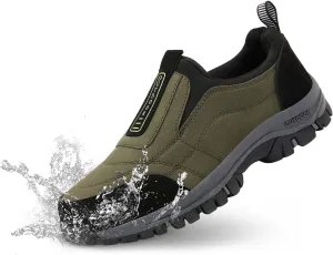 Men's Waterproof Hiking Shoes Comfortable Orthopedic Walking Shoes Slip on Outdoor Sneakers