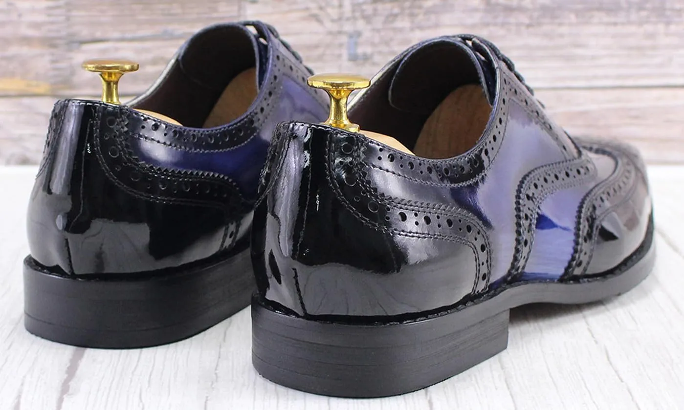 Mens Wingtips Brogues Oxfords Formal Dress Suit Shoes Genunie Leather Luxury Derby Men's Prom Wedding Business Causal Two Tone Shoes Fashion Comfortable Tuxedo Shoes for Men