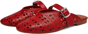 Mesh Flats Mules Sandals for Women,Women's Closed Toe Hollowing Fishnet Flat Sandals with Adjustable Ankle Strap Summer Dressy Sandals Low Heel Flats Ultra Comfortable Slip on Casual Shoes