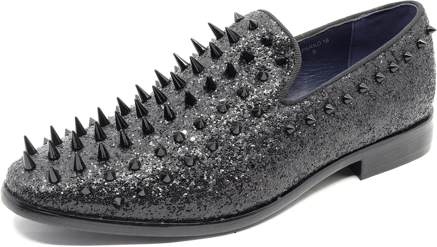 Metrocharm Men's Fashion Sparkly Smoking Spike Sequin Dress Tuxedo Loafers Slip On Shoes SM-16