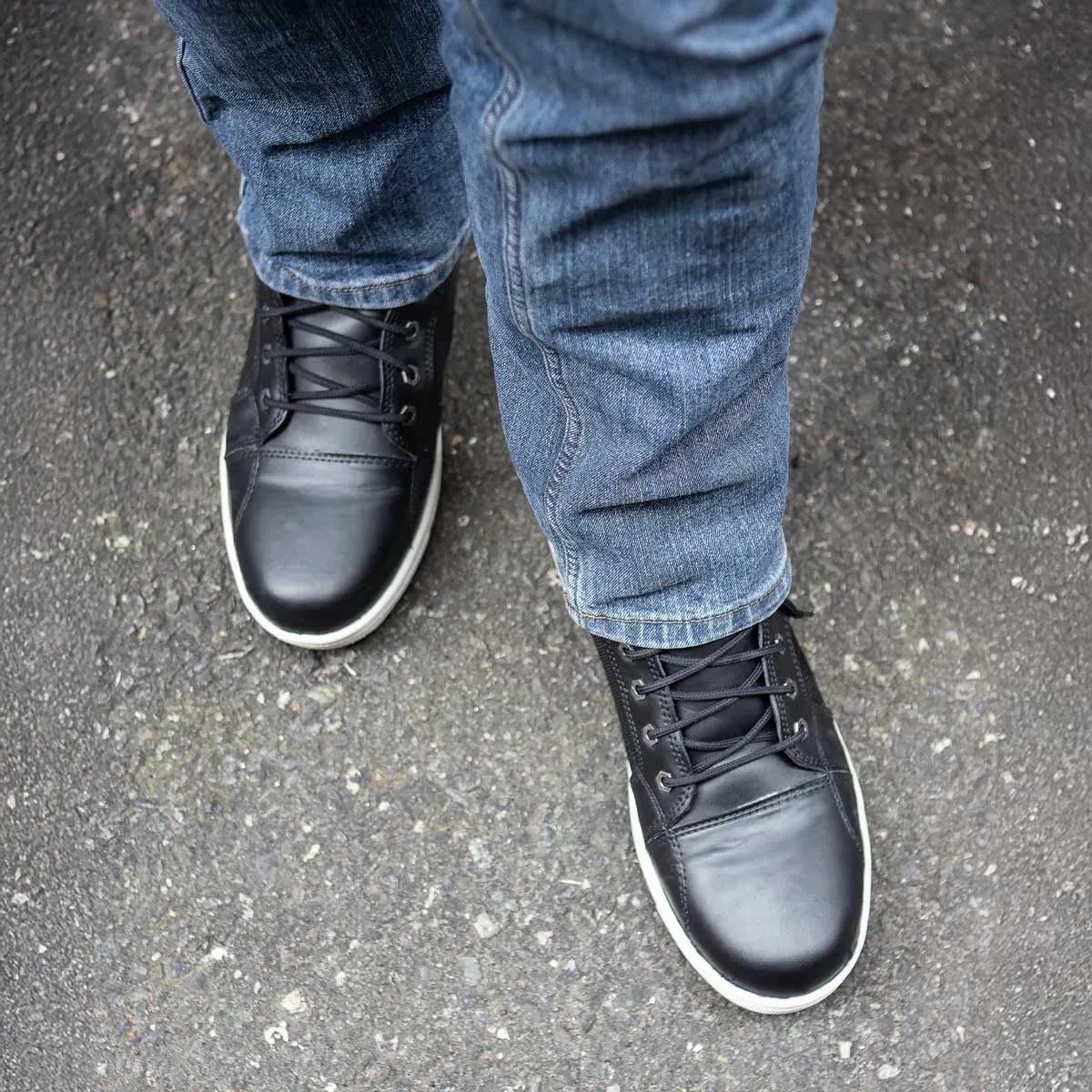 Milwaukee Leather MBM9004WP Men's Waterproof Black Leather Motorcycle Reinforced Street Riding Shoes w/Ankle Support - 14