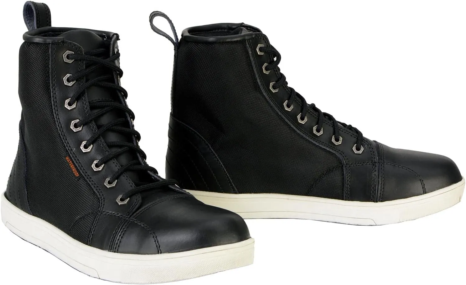 Milwaukee Leather MBM9004WP Men's Waterproof Black Leather Motorcycle Reinforced Street Riding Shoes w/Ankle Support - 14