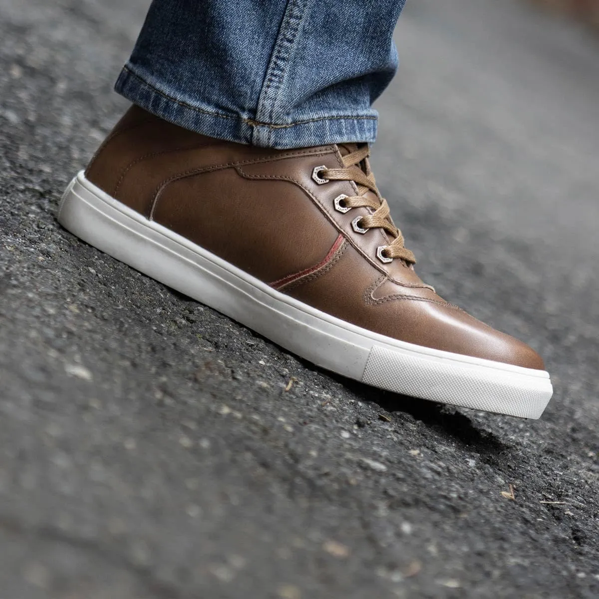 Milwaukee Leather MBM9154 Men's Cognac Leather High-Top Reinforced Street Riding Waterproof Shoes w/Ankle Support - 8