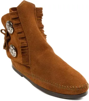 Minnetonka Men's Two Button Hardsole Boot 13 M Brown