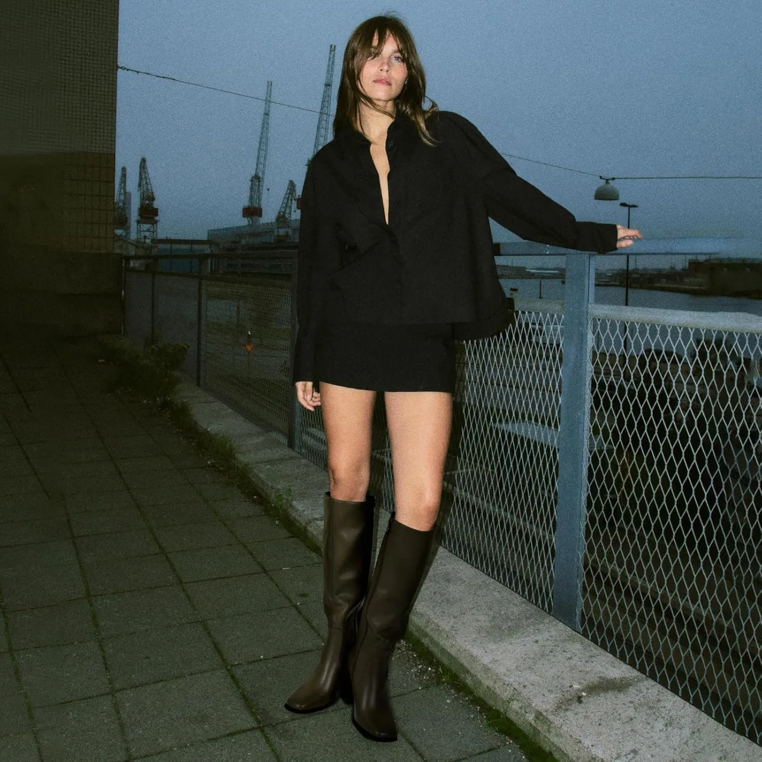 MIRAAZZURRA Knee High Boots Women Chunky Heel Square Toe Tall Boots Side Zipper Fall Winter Long Boots for Daily Party Dress Work