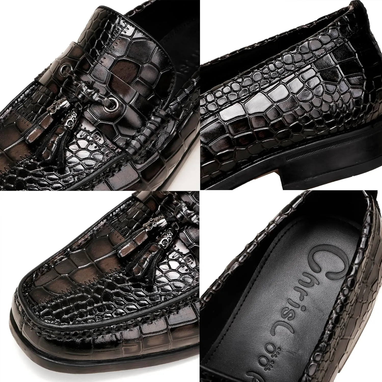 Mokilife Men's Casual Dress Shoes,Leather Formal Dress Loafers Slip on Shoes for Men