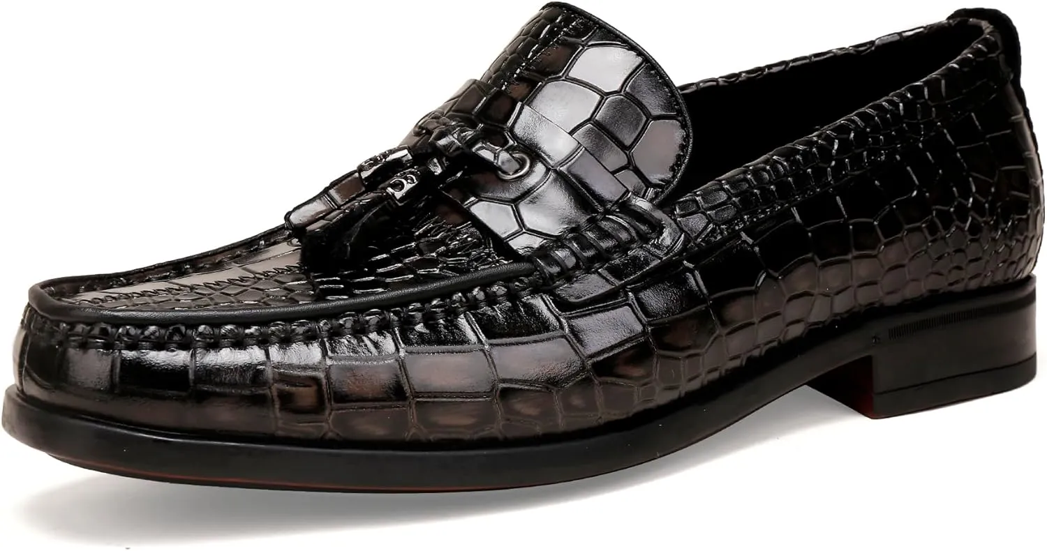 Mokilife Men's Casual Dress Shoes,Leather Formal Dress Loafers Slip on Shoes for Men