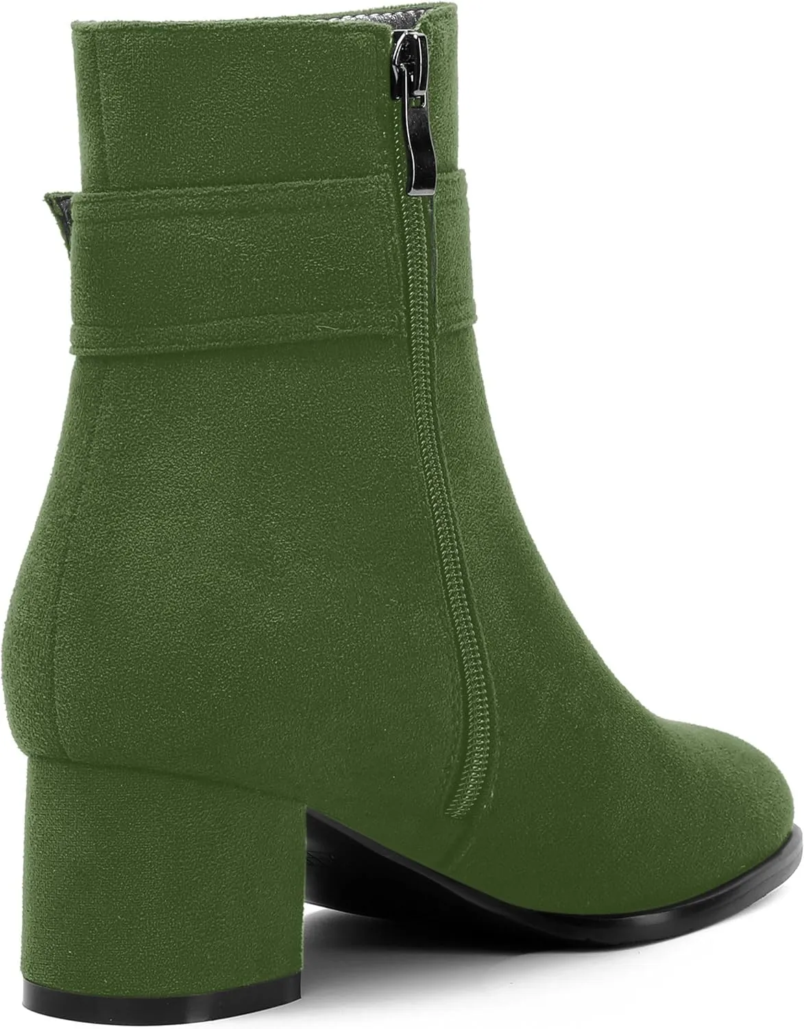 MOVINSTEPS Ankle Boots for Women Low Chunky Heel Wide Width Suede Short Booties Comfortable Casual Business Fashion Dressy Fall Winter Boots 2 Inch
