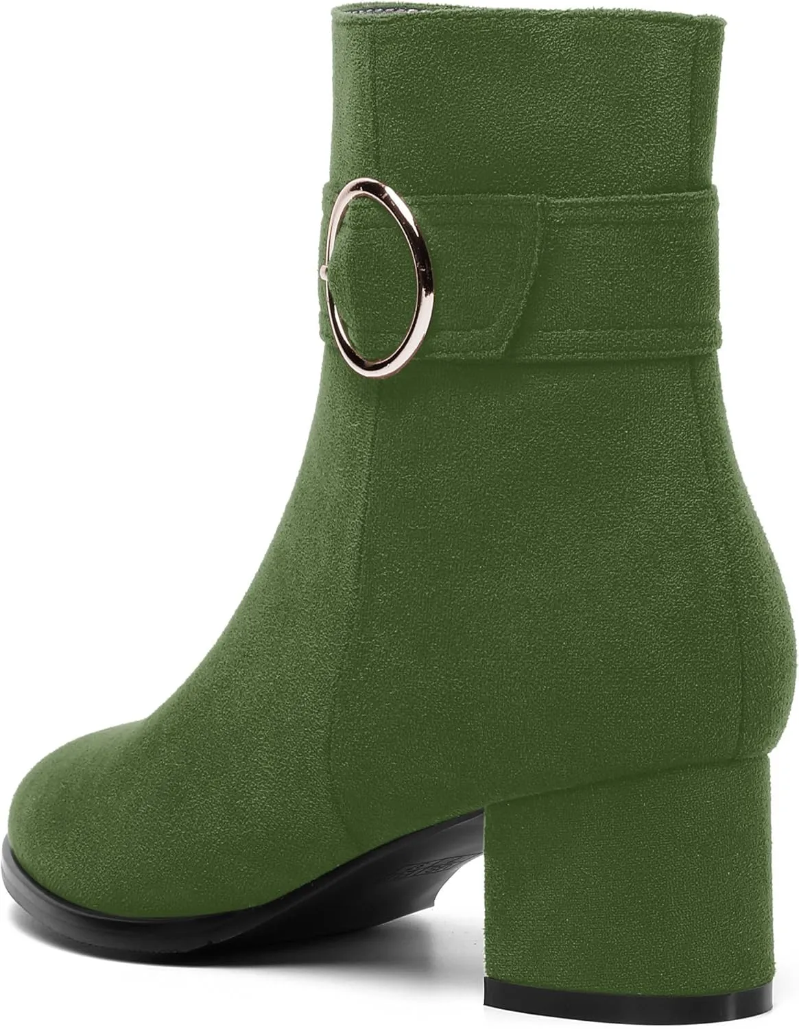 MOVINSTEPS Ankle Boots for Women Low Chunky Heel Wide Width Suede Short Booties Comfortable Casual Business Fashion Dressy Fall Winter Boots 2 Inch