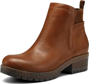 mysoft Women's Elastic Gore Lug Sole Chelsea Boots Slip On Platform Chunky Heel Ankle Booties