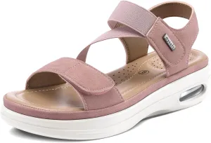 mysoft Women's Summer Walking Sandals Air Cushion Support Platform Ankle Strap Shoes Comfortable Casual Wedge Sandals