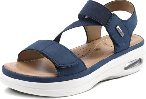 mysoft Women's Summer Walking Sandals Air Cushion Support Platform Ankle Strap Shoes Comfortable Casual Wedge Sandals