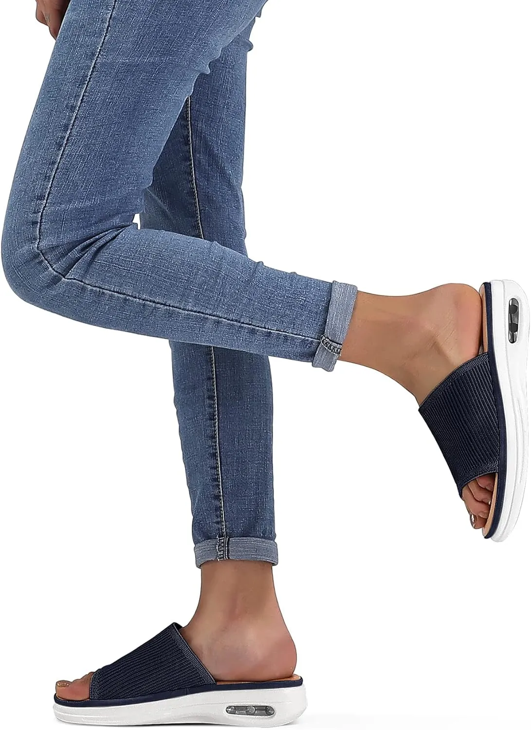 mysoft Women's Summer Walking Sandals Air Cushion Support Platform Ankle Strap Shoes Comfortable Casual Wedge Sandals