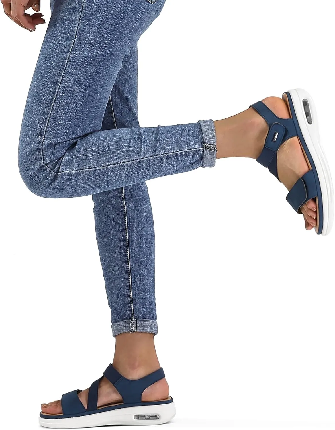 mysoft Women's Summer Walking Sandals Air Cushion Support Platform Ankle Strap Shoes Comfortable Casual Wedge Sandals