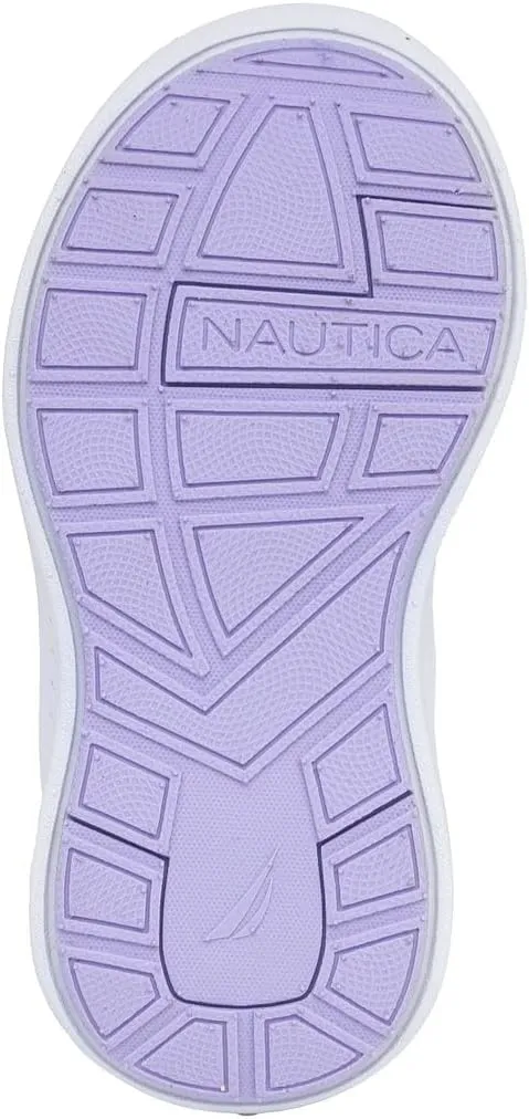 Nautica Girls Toddler Knit Slip-On Sneakers with Max Comfort Sole, Bungee Closure, Tennis Running Shoes for School and Play (Toddler/Little Kid)