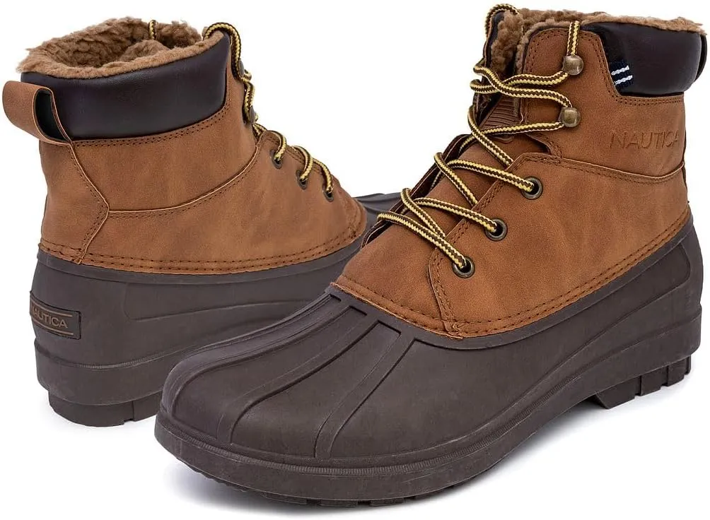 Nautica Mens Duck Boots Waterproof Shell Insulated Snow & Rain Boot -Lace-Up Winter Shoe- Channing (Wide/Medium Width)
