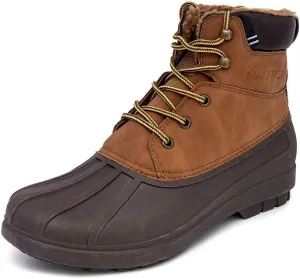 Nautica Mens Duck Boots Waterproof Shell Insulated Snow & Rain Boot -Lace-Up Winter Shoe- Channing (Wide/Medium Width)