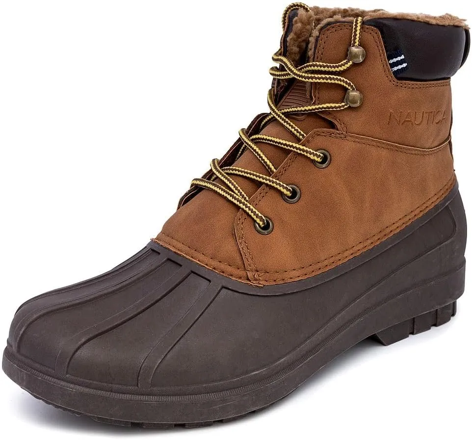 Nautica Mens Duck Boots Waterproof Shell Insulated Snow & Rain Boot -Lace-Up Winter Shoe- Channing (Wide/Medium Width)