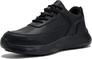 Non Slip Work Shoes, Water Oil Resistant Sneakers, Lightweight Kitchen Chef Restaurant Food Service Nursing Leather Footwear