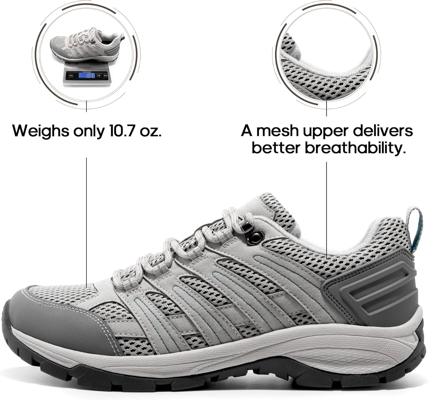 NORTIV 8 Women's Hiking Shoes Lightweight Breathable Mesh Walking Sneakers Outdoor Work Shoes