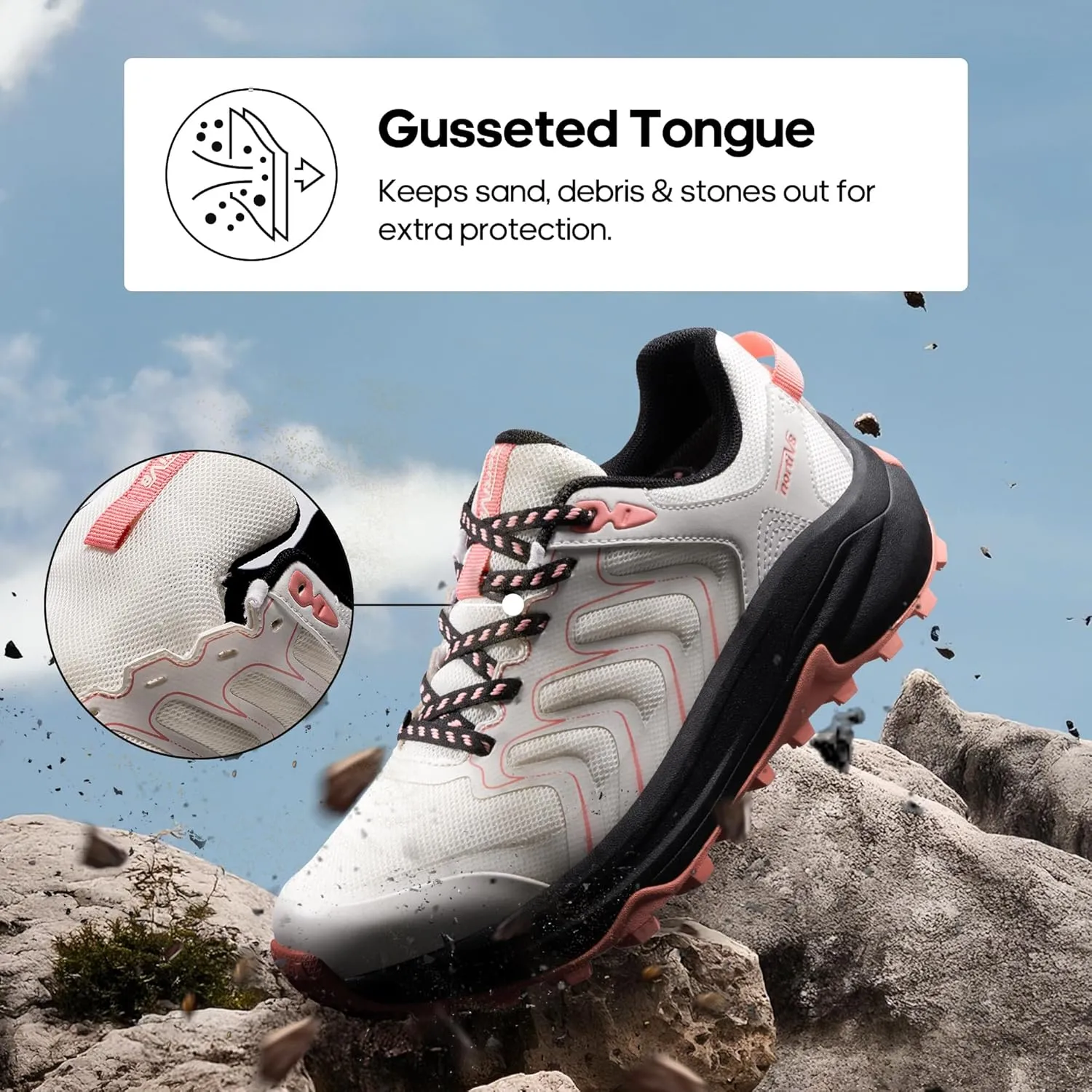 NORTIV 8 Women's Hiking Shoes Lightweight Walking Sneakers with Arch Support Outdoor Work Camping Tennis Workout Cross Training Echo