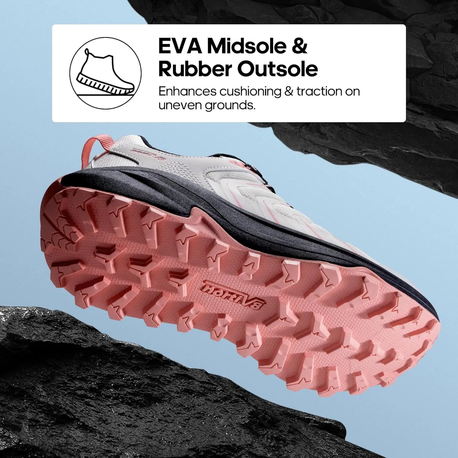 NORTIV 8 Women's Hiking Shoes Lightweight Walking Sneakers with Arch Support Outdoor Work Camping Tennis Workout Cross Training Echo