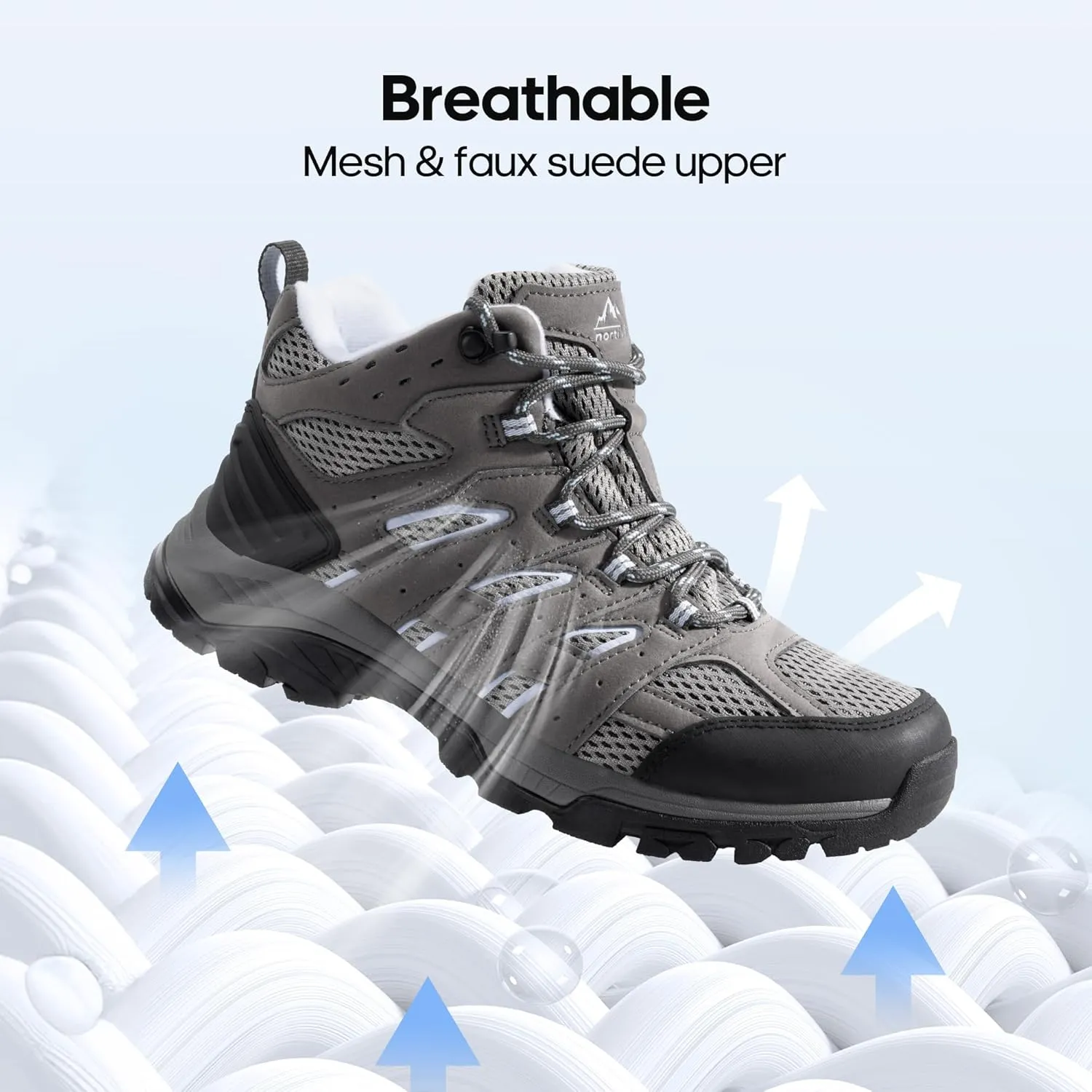 NORTIV 8 Women's Waterproof Hiking Boots Outdoor Trekking Mid Backpacking Mountaineering lightweight boots