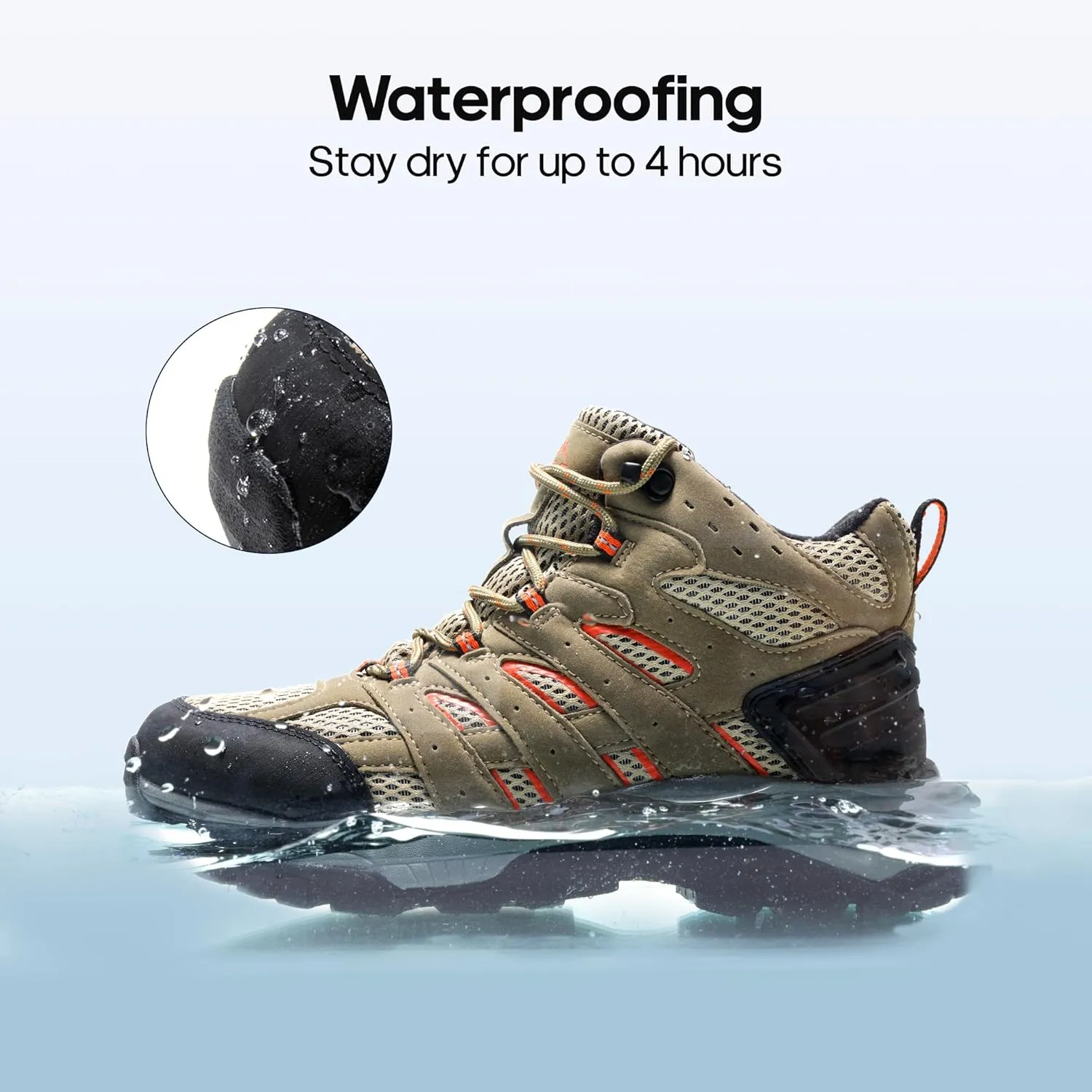 NORTIV 8 Women's Waterproof Hiking Boots Outdoor Trekking Mid Backpacking Mountaineering lightweight boots