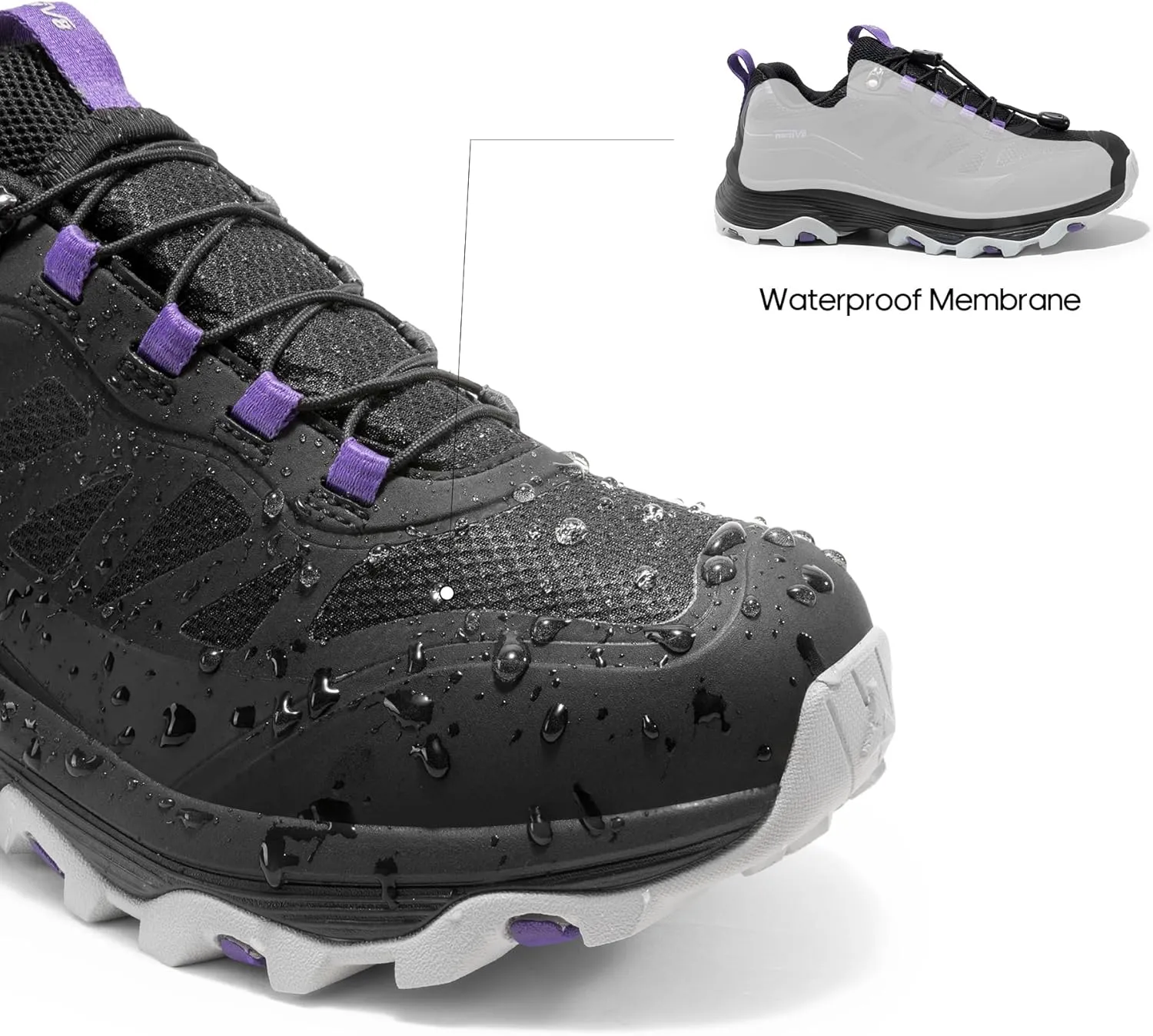 NORTIV 8 Women's Waterproof Hiking Shoes Quick Laces Outdoors Walking Trekking Camping Tennis Sneakers Canyon