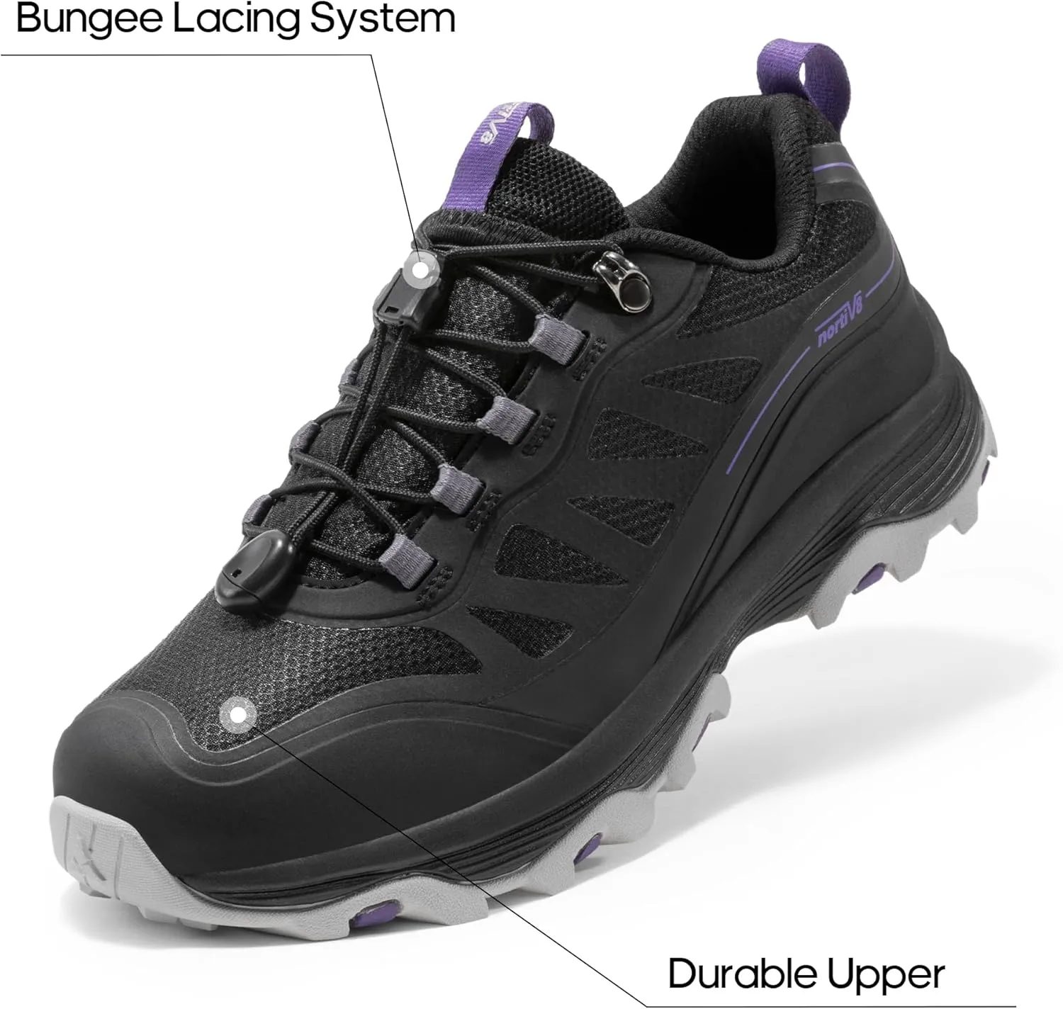 NORTIV 8 Women's Waterproof Hiking Shoes Quick Laces Outdoors Walking Trekking Camping Tennis Sneakers Canyon
