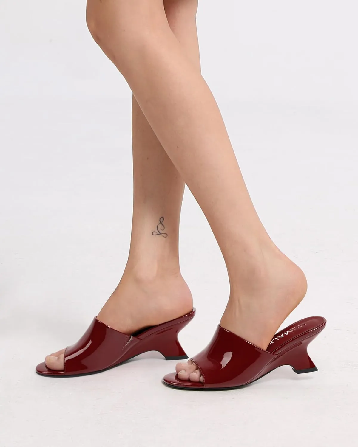 NUMALEO Women's Comfortable Low Kitten Heels Sandals, Slip-On Open Peep Toe Wedge Slide Mules, Summer Dress Shoes for Party, Homecoming, Daily Wear