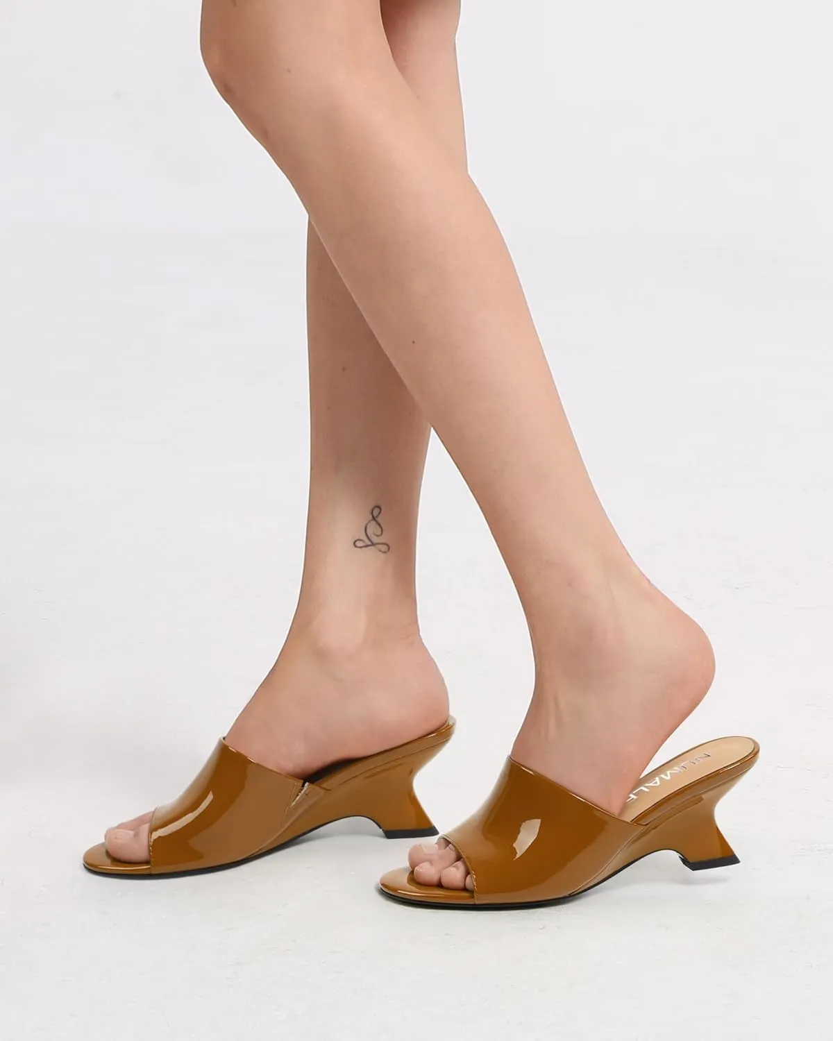 NUMALEO Women's Comfortable Low Kitten Heels Sandals, Slip-On Open Peep Toe Wedge Slide Mules, Summer Dress Shoes for Party, Homecoming, Daily Wear