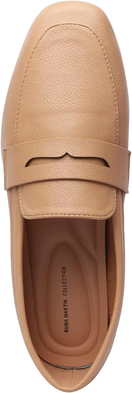 Odema Must-Have Women's Loafer Flat Square Toe Plain Penny Loafers Comfort Slip on Shoes