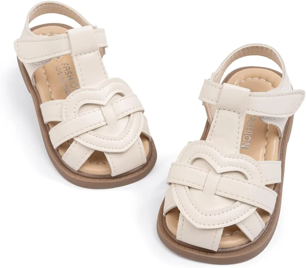 ohsofy Girls Sandals Closed Toe Flower Summer Outdoor Beach Dress Shoes (Toddler/Little Kid)