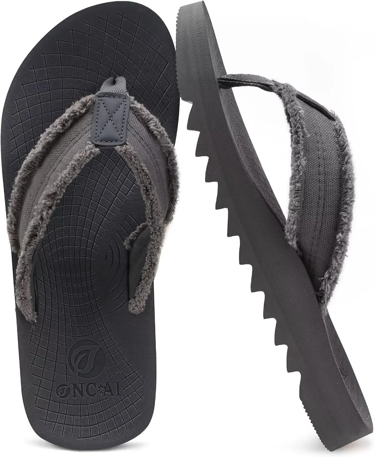 ONCAI Mens Flip Flops Summer Beach Walking Flip Flops Comfortable Soft Lightweight Recovery Cushion Slip On Sandals Size 7-15