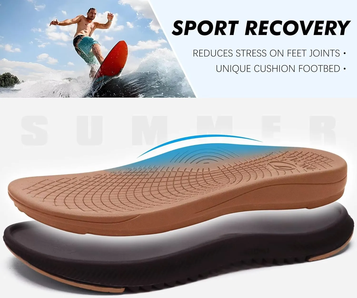 ONCAI Mens Orthopedic Flip Flops Men's Walking Sandals with Arch Support Sport Recovery Sandal for Man size 7-14