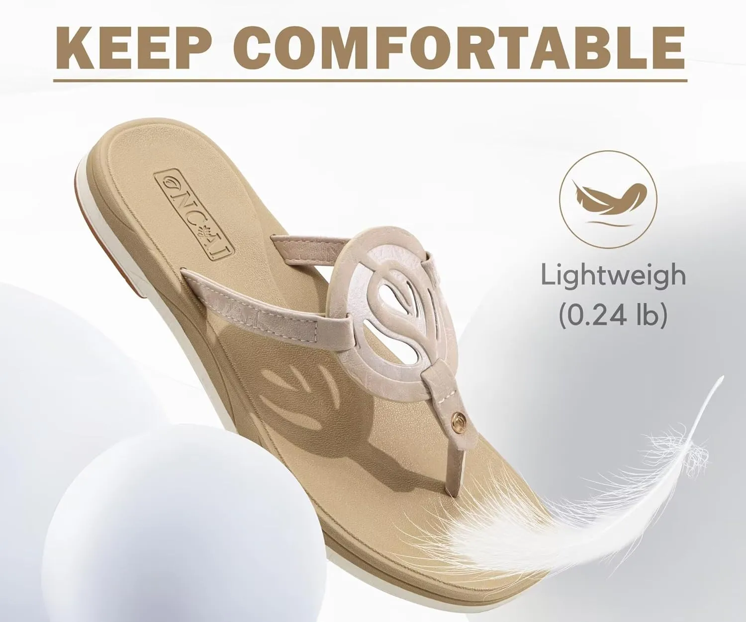 ONCAI Womens Flip Flops Fashion Flat Sandals Summer Vacations Casual Cute Slip On Dressys Sandals for Woman Size 6-11