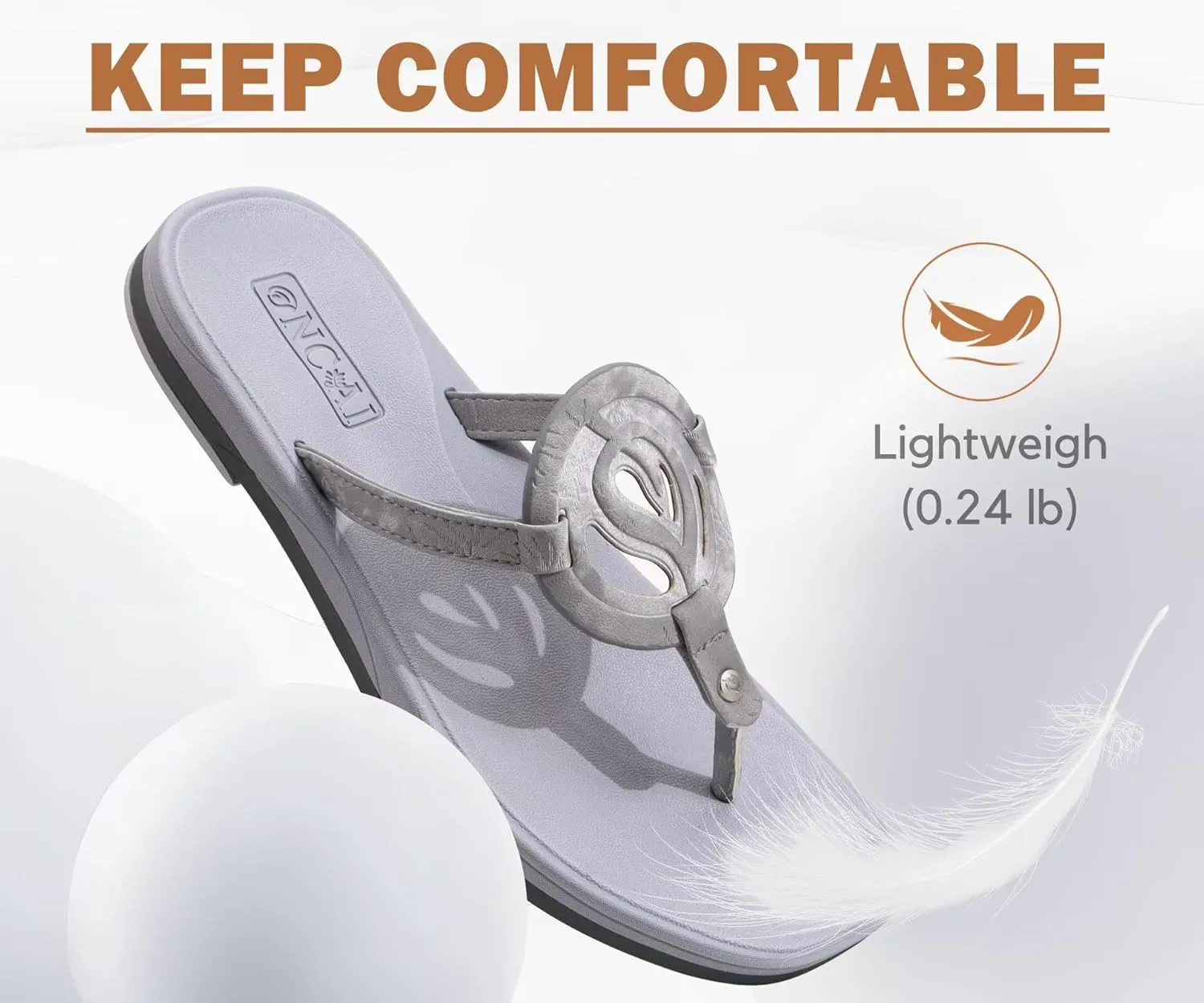 ONCAI Womens Flip Flops Fashion Flat Sandals Summer Vacations Casual Cute Slip On Dressys Sandals for Woman Size 6-11