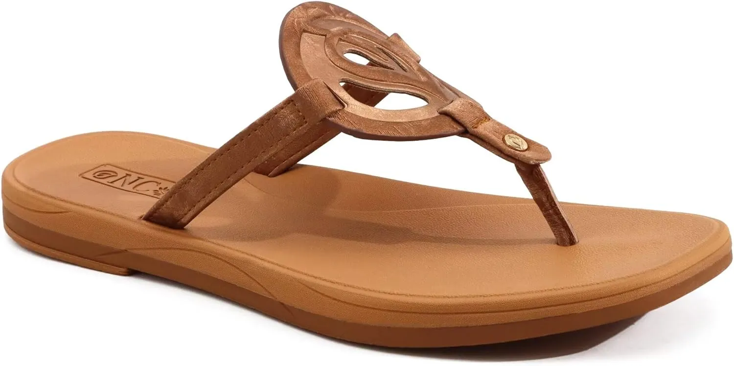 ONCAI Womens Flip Flops Fashion Flat Sandals Summer Vacations Casual Cute Slip On Dressys Sandals for Woman Size 6-11