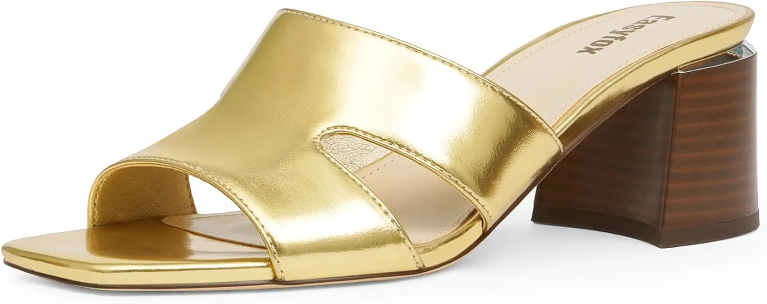 Open Toe Heeled Mules for Women Chunky Heel Sandals for Women 2025