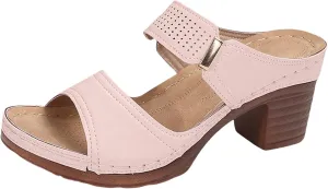 Orthopedic Sandals for Women Chunky Heels Sandals Comfortable Open Toe Dressy Platform Sandal Shoes Summer Slip On Arch Support Shoes Lightweight Casual Open Back Shoe