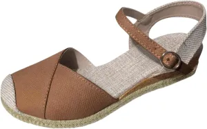 Orthopedic Shoes for Women Closed Toe Platform Heels Sandals Summer Dressy Flats Ankle Strap Espadrilles Wedge Sandal Adjustable Buckle Flat Shoe Boho Beach Slippers Comfortable Walking Outdoor Shoe