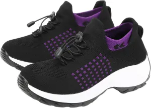 Orthopedic Shoes for Women Men Adjustable Elastic Strap Breathable Sneakers,Lightweight Non Slip Air Cushion Running Walking Sneakers,Outdoor Athletic Waterproof Soles Shoes with Arch Support